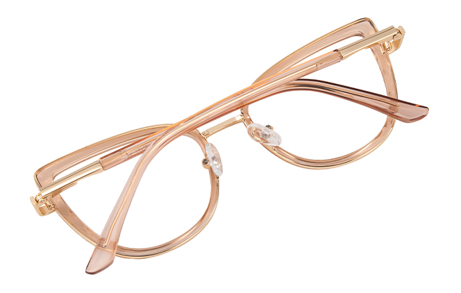 Glasseslit 200842 Cateye Spring Hinge Eyeglasses C5, Amber frame, view 3