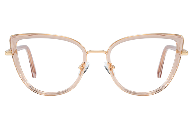 Glasseslit 200842 Cateye Spring Hinge Eyeglasses C5, Amber frame, view 4