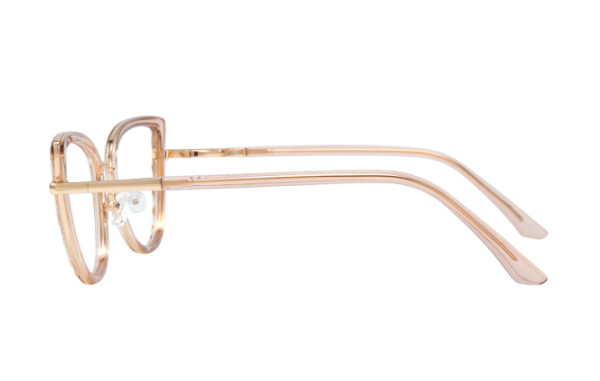 Glasseslit 200842 Cateye Spring Hinge Eyeglasses C5, Amber frame, view 5