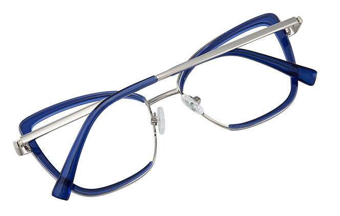 Glasseslit 200843 Cateye Spring Hinge Eyeglasses C6, Blue frame, view 3