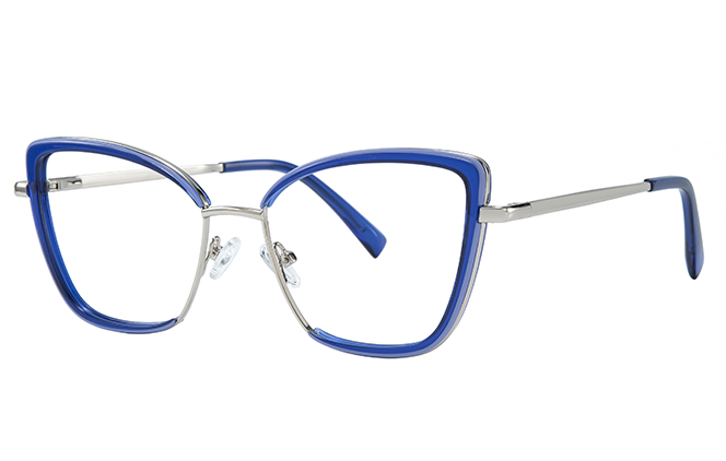 Glasseslit 200843 Cateye Spring Hinge Eyeglasses C6, Blue frame