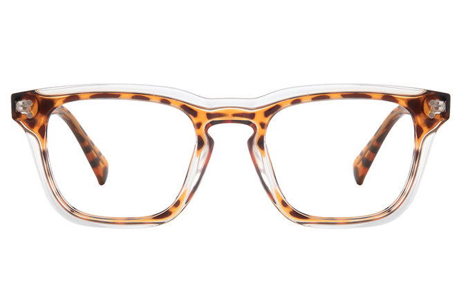 Glasseslit 200850 Rectangle Spring Hinge Eyeglasses C6, Tortoiseshell frame, view 4