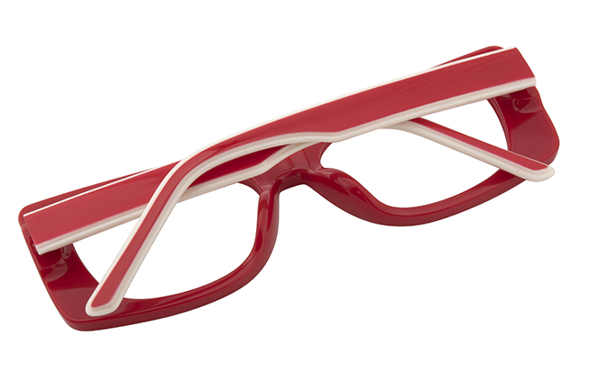 Glasseslit 200851 Rectangle Spring Hinge Eyeglasses C3, Red frame, view 3