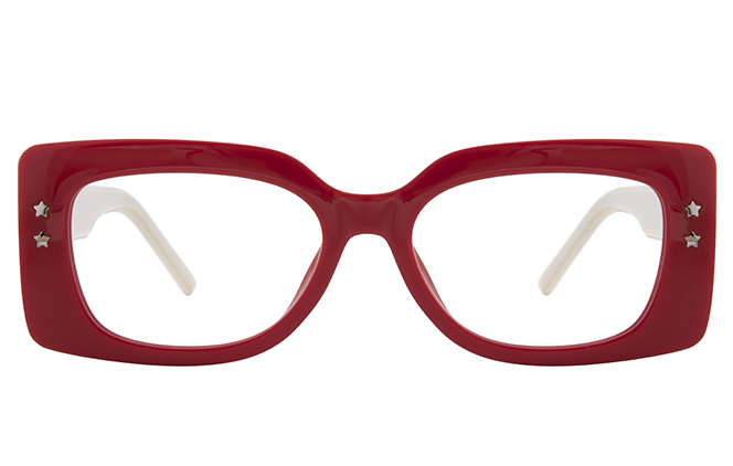 Glasseslit 200851 Rectangle Spring Hinge Eyeglasses C3, Red frame, view 4