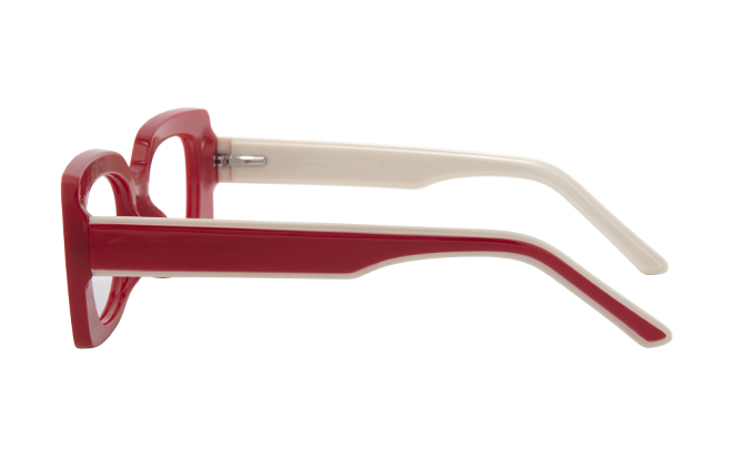 Glasseslit 200851 Rectangle Spring Hinge Eyeglasses C3, Red frame, view 5