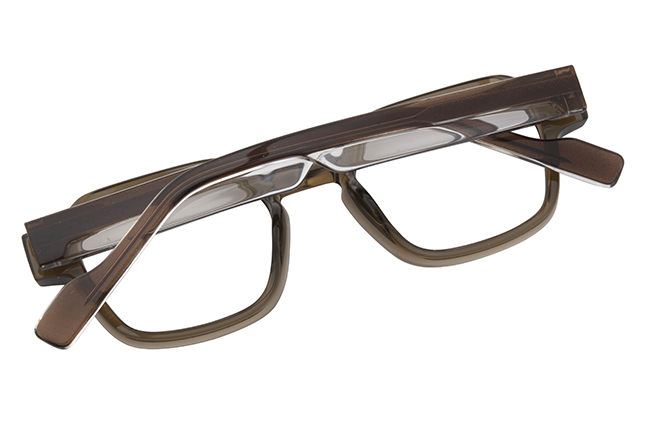 Glasseslit 200855 Geometric Spring Hinge Eyeglasses C5, Amber frame, view 3