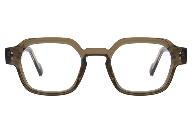 Glasseslit 200855 Geometric Spring Hinge Eyeglasses C5, Amber frame, view 4