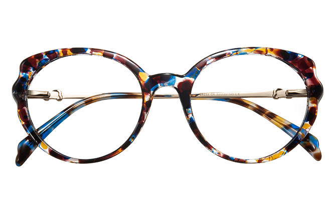 Glasseslit 200858 Round Spring Hinge Eyeglasses C4, Brown frame, view 2