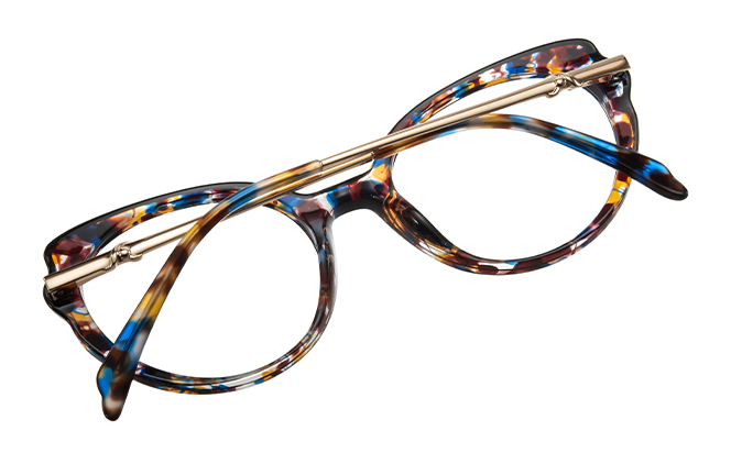 Glasseslit 200858 Round Spring Hinge Eyeglasses C4, Brown frame, view 3