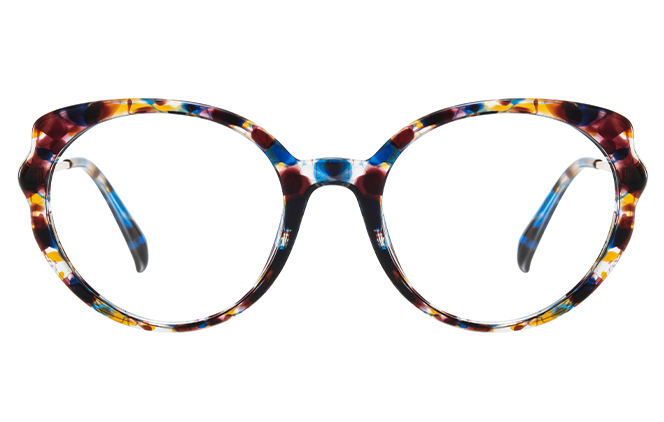 Glasseslit 200858 Round Spring Hinge Eyeglasses C4, Brown frame, view 4