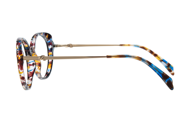 Glasseslit 200858 Round Spring Hinge Eyeglasses C4, Brown frame, view 5
