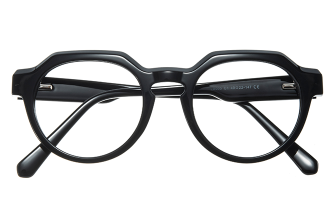 Glasseslit 200859 Round Spring Hinge Eyeglasses C5, Black frame, view 2