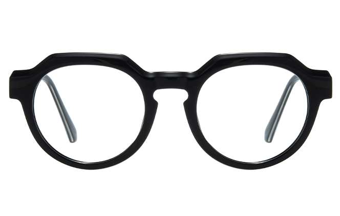 Glasseslit 200859 Round Spring Hinge Eyeglasses C5, Black frame, view 4