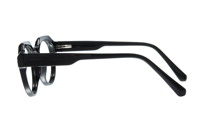 Glasseslit 200859 Round Spring Hinge Eyeglasses C5, Black frame, view 5