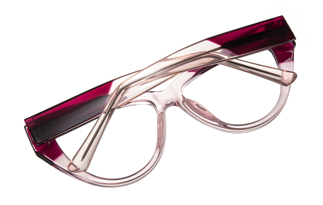 Glasseslit 200862 Cateye Spring Hinge Eyeglasses C6, Burgundy frame, view 3