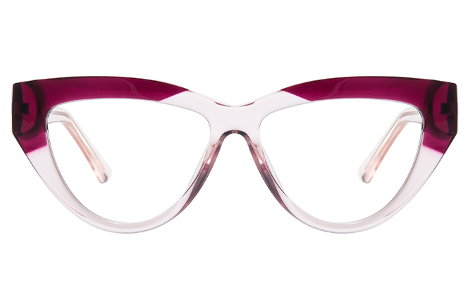 Glasseslit 200862 Cateye Spring Hinge Eyeglasses C6, Burgundy frame, view 4
