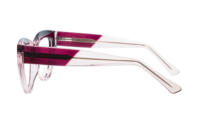 Glasseslit 200862 Cateye Spring Hinge Eyeglasses C6, Burgundy frame, view 5