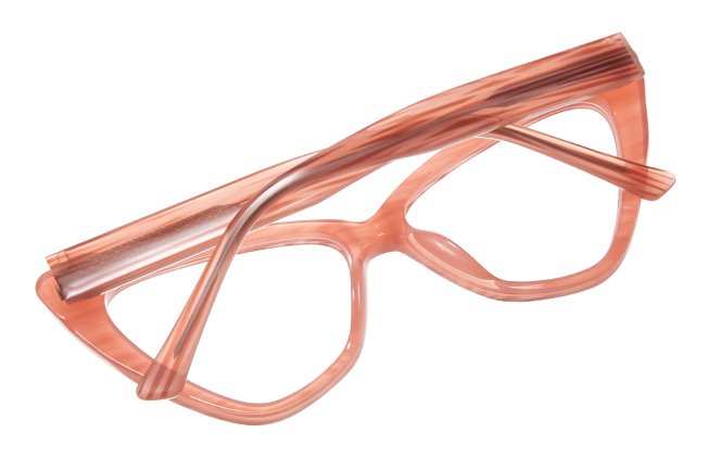 Glasseslit 200866 Cateye Spring Hinge Eyeglasses C6, Orange frame, view 3