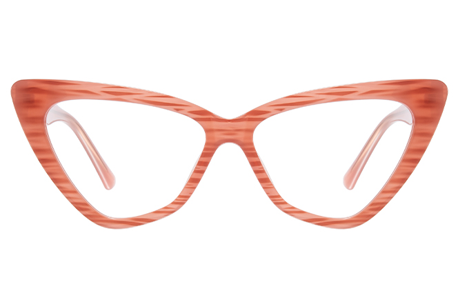 Glasseslit 200866 Cateye Spring Hinge Eyeglasses C6, Orange frame, view 4