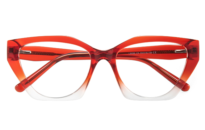 Glasseslit 200867 Cateye Spring Hinge Eyeglasses C4, Red frame, view 2