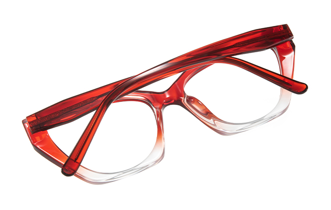 Glasseslit 200867 Cateye Spring Hinge Eyeglasses C4, Red frame, view 3