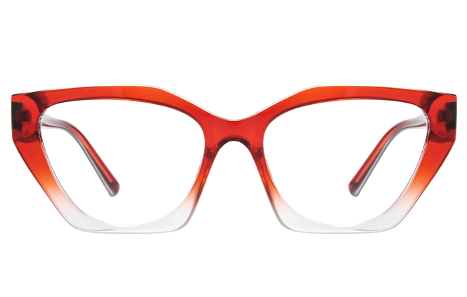 Glasseslit 200867 Cateye Spring Hinge Eyeglasses C4, Red frame, view 4