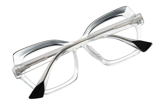 Glasseslit 200869 Cateye Spring Hinge Eyeglasses C1, Clear frame, view 3