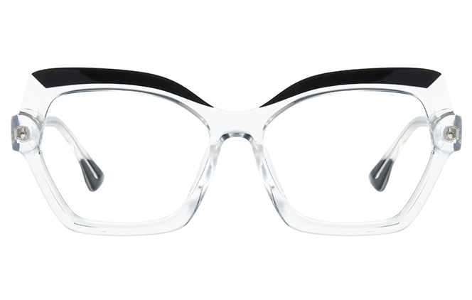 Glasseslit 200869 Cateye Spring Hinge Eyeglasses C1, Clear frame, view 4