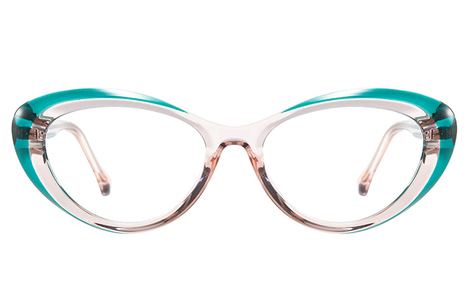 Glasseslit 200872 Cateye Spring Hinge Eyeglasses C3, Green frame, view 4