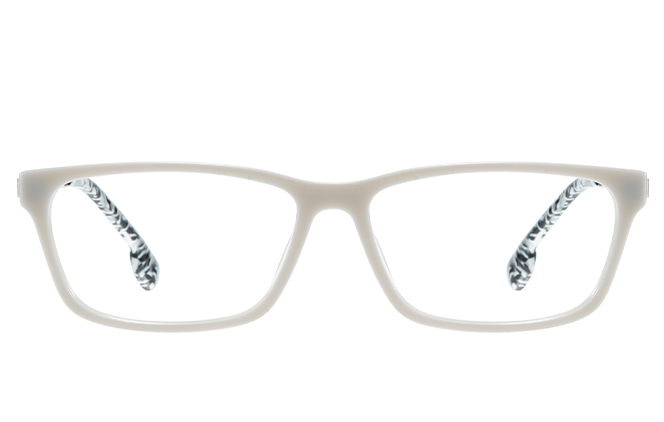 Glasseslit 200874 Rectangle Spring Hinge Eyeglasses C5, White frame, view 4