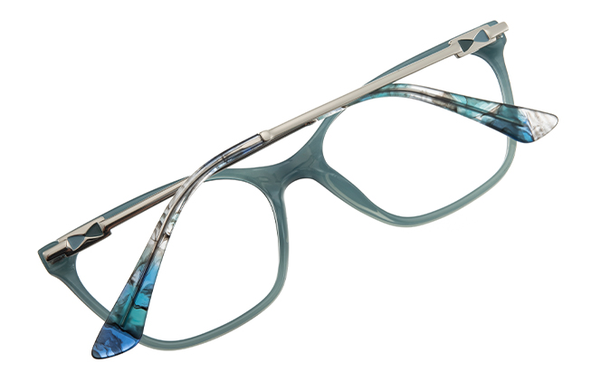 Glasseslit 200875 Rectangle Spring Hinge Eyeglasses C2, Blue frame, view 3