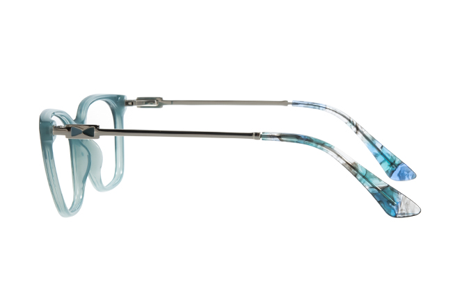 Glasseslit 200875 Rectangle Spring Hinge Eyeglasses C2, Blue frame, view 5