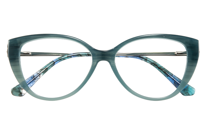 Glasseslit 200876 Cateye Spring Hinge Eyeglasses C2, Blue frame, view 2