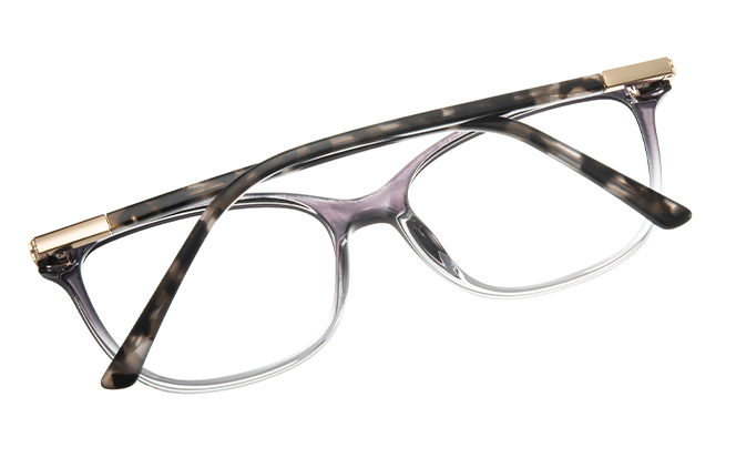 Glasseslit 200879 Rectangle Spring Hinge Eyeglasses C5, Grey frame, view 3