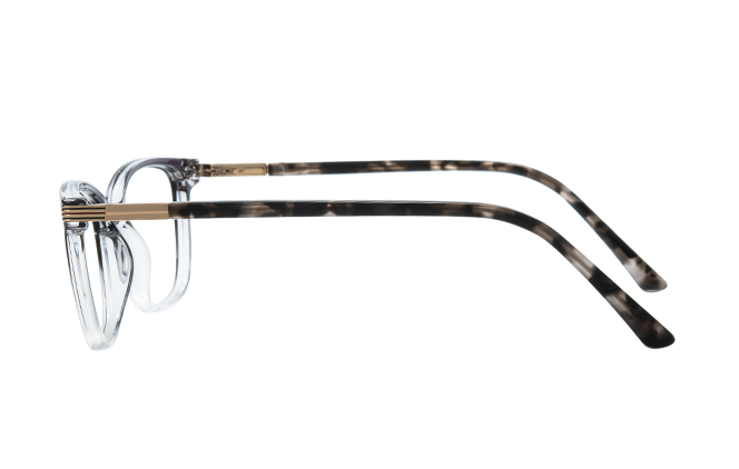 Glasseslit 200879 Rectangle Spring Hinge Eyeglasses C5, Grey frame, view 5