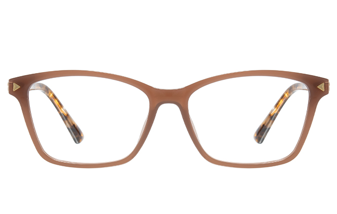 Glasseslit 200880 Rectangle Spring Hinge Eyeglasses C2, Brown frame, view 4