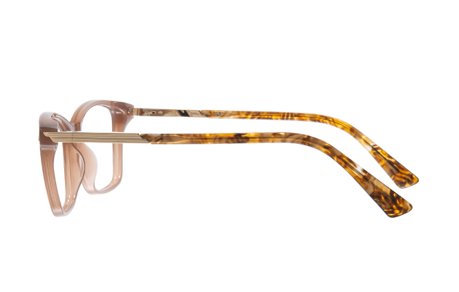 Glasseslit 200880 Rectangle Spring Hinge Eyeglasses C2, Brown frame, view 5