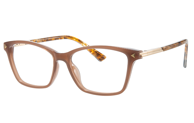Glasseslit 200880 Rectangle Spring Hinge Eyeglasses C2, Brown frame