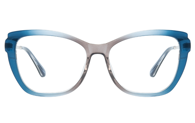 Glasseslit 200882 Cateye Spring Hinge Eyeglasses C4, Blue frame, view 4