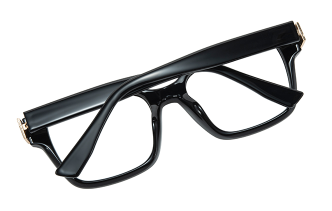 Glasseslit 200899 Rectangle Spring Hinge Eyeglasses C1, Black frame, view 3