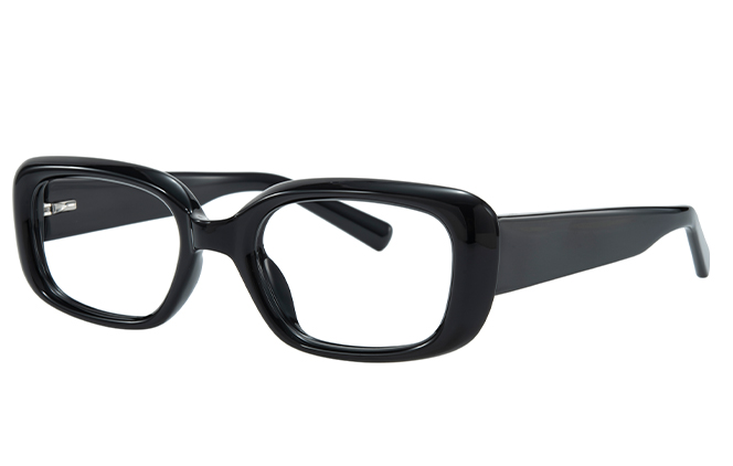 Glasseslit 200906 Rectangle Spring Hinge Eyeglasses C1, Black frame