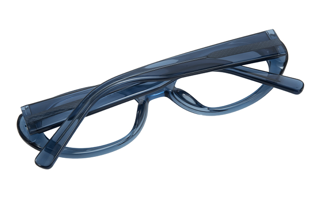Glasseslit 200908 Oval Spring Hinge Eyeglasses C5, Blue frame, view 3