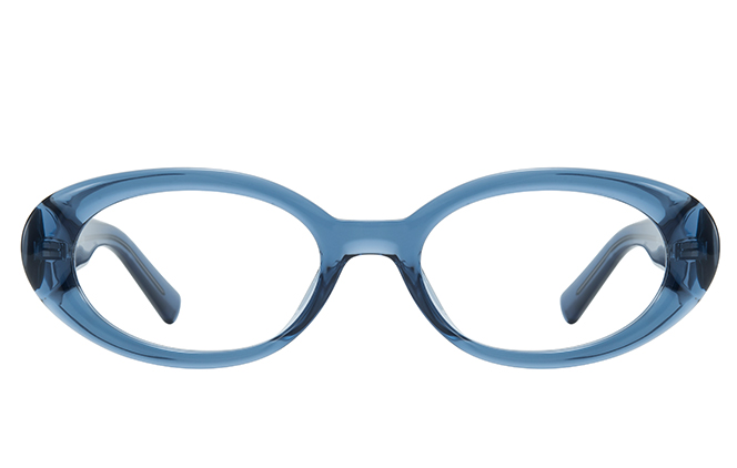Glasseslit 200908 Oval Spring Hinge Eyeglasses C5, Blue frame, view 4