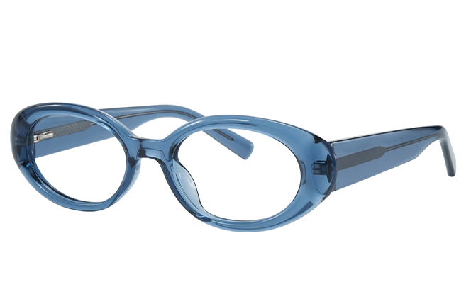 Glasseslit 200908 Oval Spring Hinge Eyeglasses C5, Blue frame