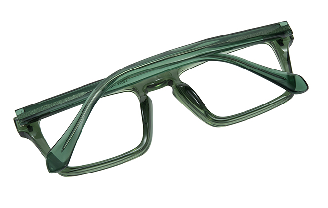 Glasseslit 200909 Rectangle Spring Hinge Eyeglasses C6, Green frame, view 3