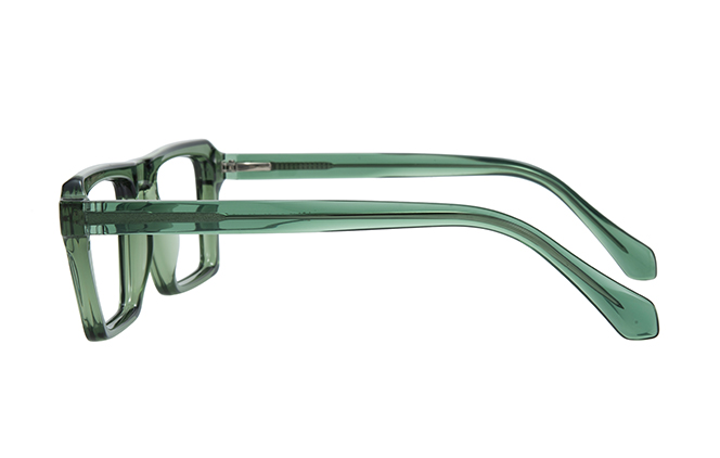 Glasseslit 200909 Rectangle Spring Hinge Eyeglasses C6, Green frame, view 5