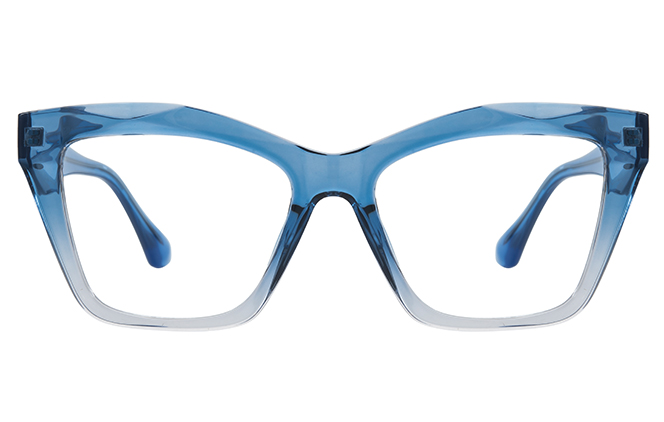 Glasseslit 200910 Cateye Spring Hinge Eyeglasses C5, Blue frame, view 4