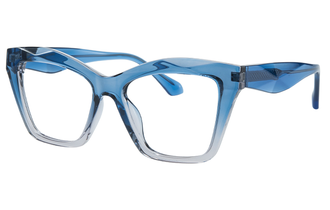 Glasseslit 200910 Cateye Spring Hinge Eyeglasses C5, Blue frame