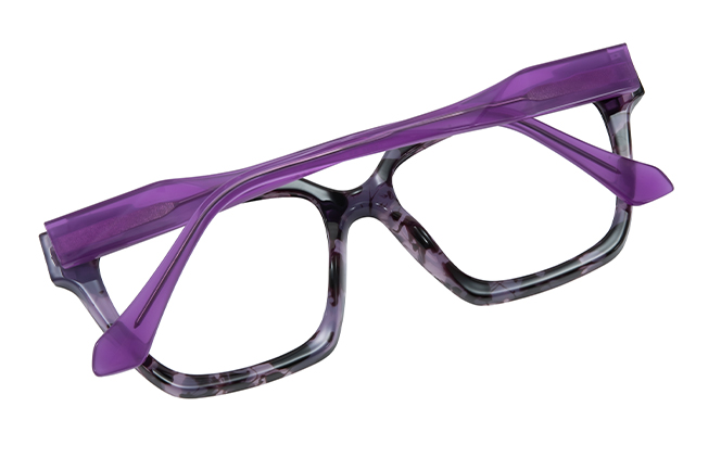 Glasseslit 200911 Square Spring Hinge Eyeglasses C5, Purple frame, view 3