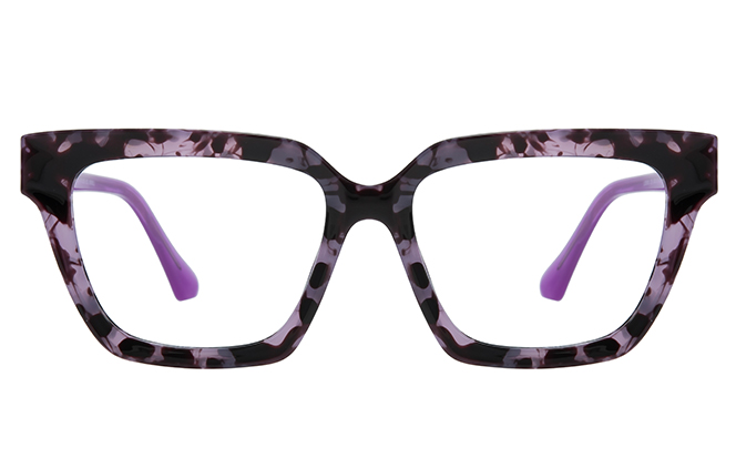 Glasseslit 200911 Square Spring Hinge Eyeglasses C5, Purple frame, view 4